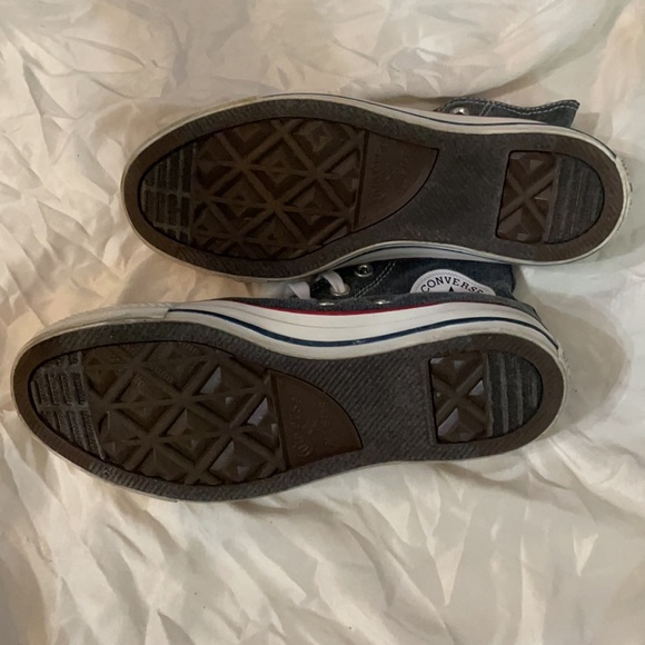 Converse Stone Wash Gray and Red Hi-Top - Picture 4 of 9